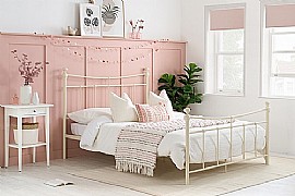 Emily Cream Metal Bed Frame